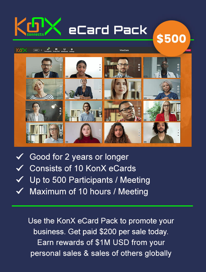 Earn $200/sale with KonX eCard Pack for $200